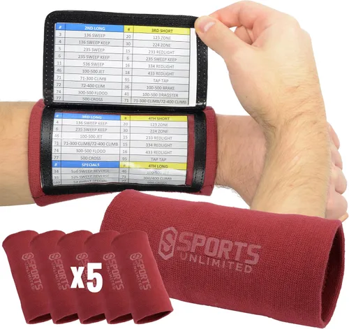 Vista 46 de Sports Unlimited Banda Instructora Triple para Adultos, Muñequeras de Fútbol para Jugadas, Muñequeras de Béisbol, Bandas de Brazo QB