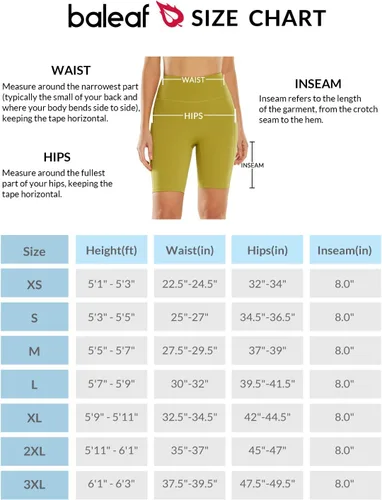 Vista 6 de BALEAF Sweatleaf Women's Light Compression Biker Shorts 8" High Waisted Yoga Gym Spandex Shorts Side Pockets