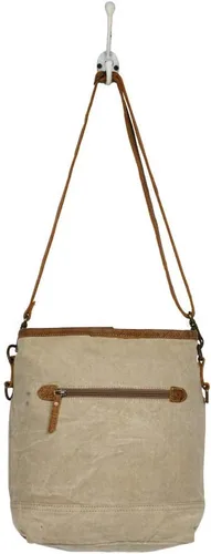Vista 5 de Myra Bag Canvas Mexican Bag - Fabric Boho Purses for Women with Genuine Leather Detailing and Chic Southwestern Design