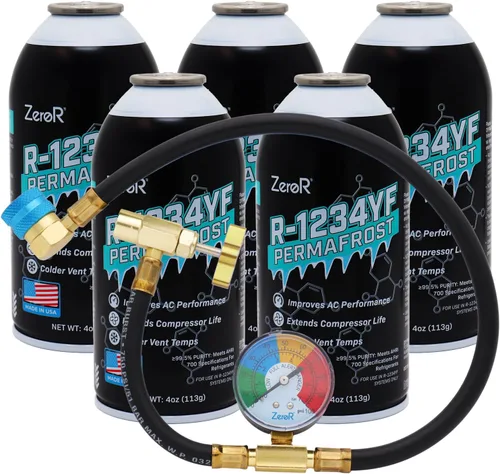 Vista 7 de ZeroR® Permafrost para sistemas de CA R1234YF Potenciador de rendimiento 2 latas + medidor de grifo HD de 24 pulgadas