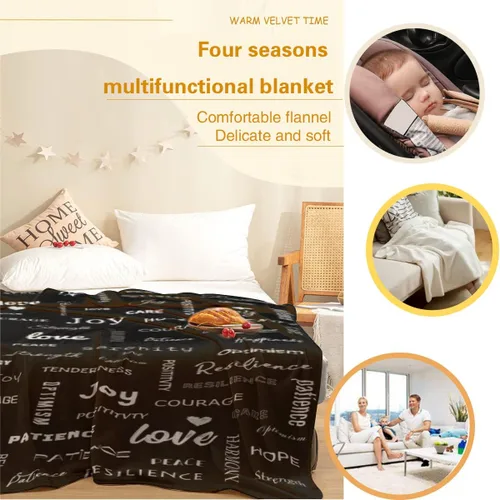 Vista 4 de Manta curativa, manta de regalo para mujeres y hombres, cálido regalo inspirador, manta de forro polar suave con energía positiva, comodidad, amor
