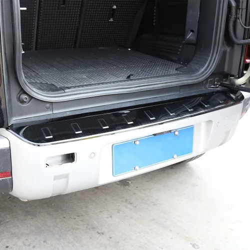 Vista 3 de Cubierta protectora de placa protectora de parachoques trasero exterior de acero inoxidable para Land Rover Defender 110 2020 2021 Accesorios