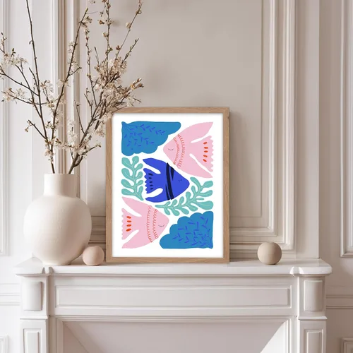 Vista 5 de Poster Master Fish Poster - Retro Aquatic Print - Marine Life Art - Groovy Fish Design - Abstract Artwork - Chic Boho Decor - Sea Design - Ocean or