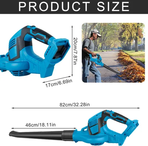 Vista 5 de Soplador de hojas inalámbrico soplador de hojas eléctrico profesional ligero funciona con pilas soplador de hojas de aire para césped patio jardín