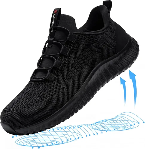 Vista 6 de LARNMERN Zapatos antideslizantes impermeables para hombre, zapatos deportivos de servicio de alimentos, para cocina, restaurante, chef, zapatos