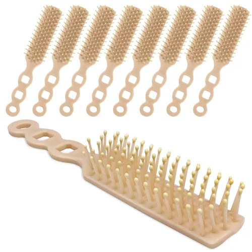 Vista 11 de Cepillos de pelo a granel para personas sin hogar, paquete de 12 cepillos de pelo a granel para cabello rizado, ondulado, secado de pelo, Negro