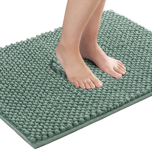 Vista 6 de Turquoize Alfombras de baño de felpilla antideslizante para baño, 17 x 24 pulgadas, extra suaves y absorbentes, lavables a máquina, perfectas