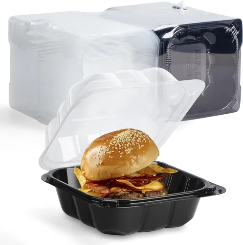 Vista 18 de YANGRUI Contenedores para Alimentos de 9 x 6 pulgadas, 28 onzas, paquete de 50 unidades – Envuelto en Plástico PP Relleno de Minerales Libre de BPA