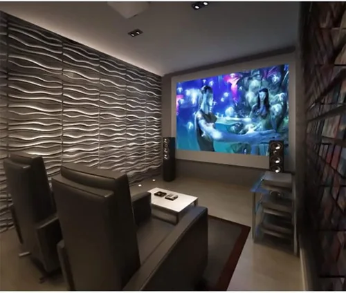 Vista 3 de Kingsman 31.4 pulgadas x 24.6 pulgadas x 1 pulgada. Paneles de pared 3D autoadhesivos de fibra vegetal color blanco hueso para el hogar, sala