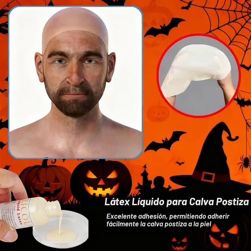 Vista 3 de MEICOLY Látex líquido blanco transparente con esponja para maquillaje de hilo de madera, disfraz de Halloween SFX efectos especiales maquillaje
