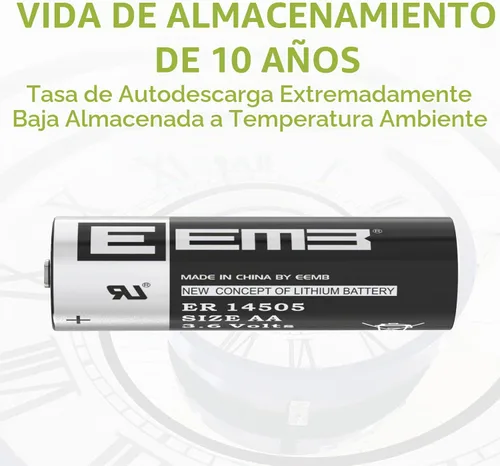 Vista 7 de EEMB ER14505 3.6V AA batería de litio 2700mAh Li-SOCL₂ no recargable