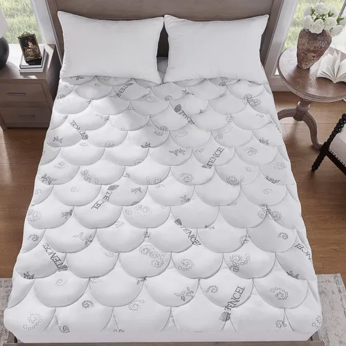 Vista 6 de Softhour - Funda de colchón acolchada de tamaño individual con mezcla de 40% Tencel de rayona de bambú y algodón, funda de colchón gruesa, lujosa