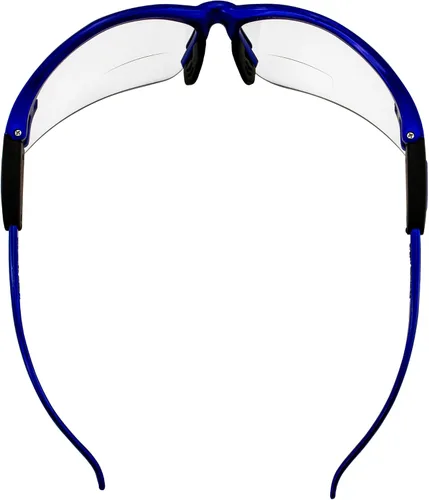 Vista 6 de Global Vision Contender - Gafas de seguridad bifocales con marco azul y lente transparente ANSI Z87+ para hombres y mujeres, lente de aumento de 1.0