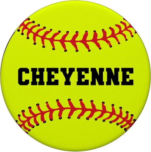 Vista 3 de Cheyenne - Atrapasueños y jarra de softbol personalizable con nombre y soporte para teléfonos y tabletas, Negro