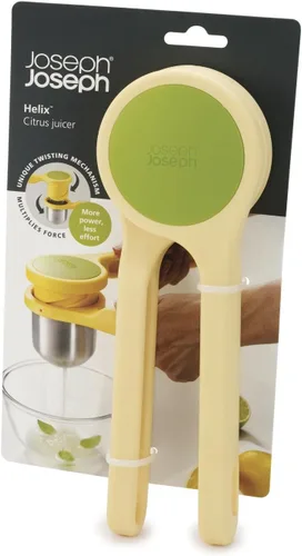 Vista 6 de Exprimidor ergonómico, con giro, de acero inoxidable Joseph Joseph, prensa de cítricos, Amarillo