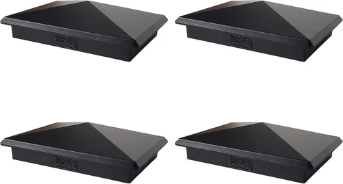 Vista 17 de Tapa de aluminio en forma piramidal para postes de madera, color negro (4 unidades)