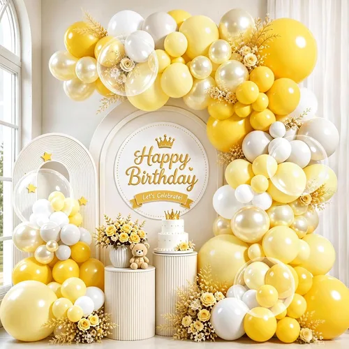 Vista 8 de Kit de arco de globos negros y dorados y blancos, 129 piezas de doble relleno de perlas, arena, blanco, negro, oro cromado, con guirnalda de globos