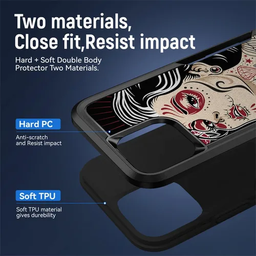 Vista 2 de CasesOnDeck Grip Case Compatible with Apple iPhone 14 (6.1") / iPhone 14 Case [Dual Tactical] Slim Heavy Duty Heavy Duty Case Black Matte