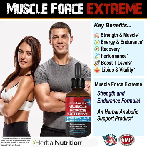 Vista 3 de Muscle Force Extreme - Paquete de 2 botellas de fórmula patentada de 345 mg, nuestro spray de fuerza y resistencia más fuerte, mejora la fuerza