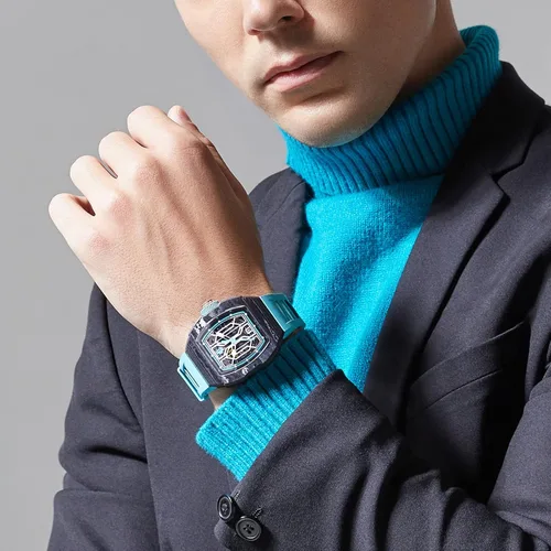 Vista 4 de DAVIS ELVIN - Reloj automático Daviselvinwatch para hombre reloj de pulsera con movimiento suizo reloj mecánico impermeable combina con cualquier