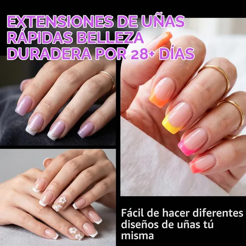 Vista 3 de Gelike EC Kit de puntas de uñas de gel suave de cobertura completa para extensiones de uñas, 552 piezas de puntas de gel cuadradas medianas