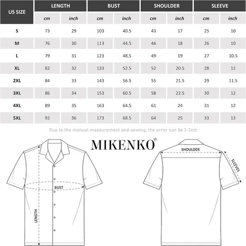 Vista 7 de MIKENKO Camisa hawaiana retro de los años 80 y 90 para hombre, divertida camisa con botones, camisas grandes y altas de manga corta con botones