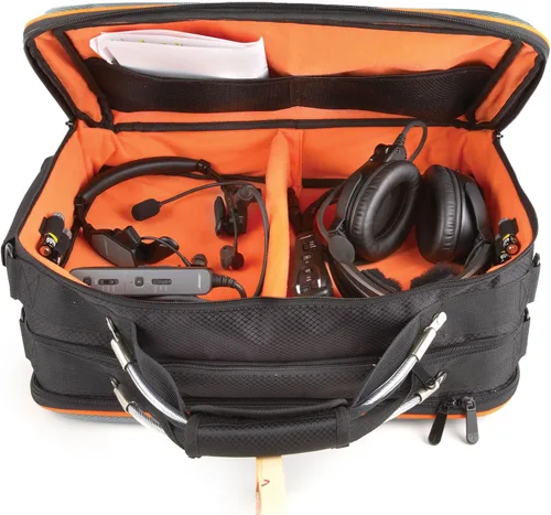 Vista 6 de Flight Outfitters Lift XL Flight Bag Bolsa de piloto acolchada duradera para 2 auriculares, con múltiples bolsillos y correa para el hombro