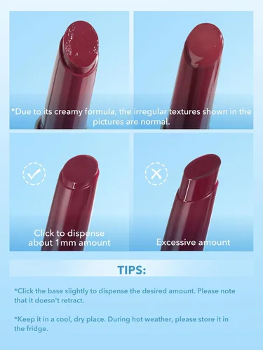 Vista 5 de SHEGLAM PoutPerfect - Lápiz labial sólido hidratante no pegajoso con aceite de coco, temporada de bayas
