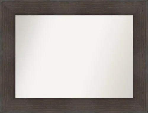 Vista 123 de Amanti Art Espejo personalizado, espejo de baño de veta de madera rústica William, espejo de pared o espejo de tocador de baño sobre el fregadero