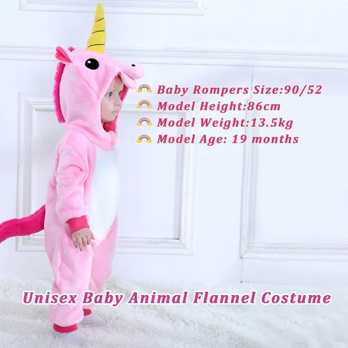 Vista 7 de TONWHAR Disfraz de Halloween para bebés y niños pequeños, traje de nieve para niños (3.5-4.5 añosaltura 41-46 pulgadas, unicornio rosa)