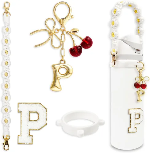 Vista 130 de Letter Handle Strap Accessories with Cute Initial Charm Compatible with Owala Water Bottle 24oz 32oz 40oz Owala Kids