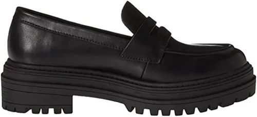 Vista 8 de LinnOaks Tacones de plataforma negros para mujer, punta abierta redonda, tacones altos gruesos, zapatos de tacón alto con diamantes de imitación