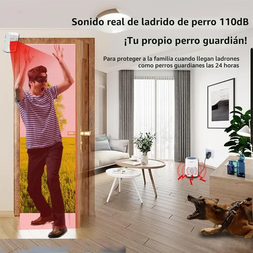 Vista 2 de Alarma de ladridos para perros, detector de movimiento, sensor de movimiento de ladridos al aire libre, rango de 1000 pies, alarma para perros