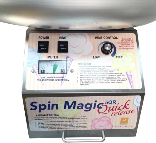 Vista 3 de Paragon - Máquina de algodón de azúcar con cabezal de liberación rápida Fun Spin Magic 5 fabricada con cuenco de metal para concesionarios