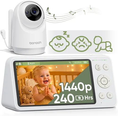 Vista 11 de bonoch Monitor de bebé V2.0 MegaView 7" 1080P sin WiFi, prueba de hack Blanco perla