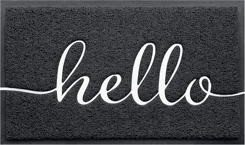 Vista 17 de Tapete para Puerta (30"x17.5", Negro), Tapete de Bienvenida de Perfil Bajo Tapete de Entrada Tapete de Piso Alfombras Antideslizantes para Entrada