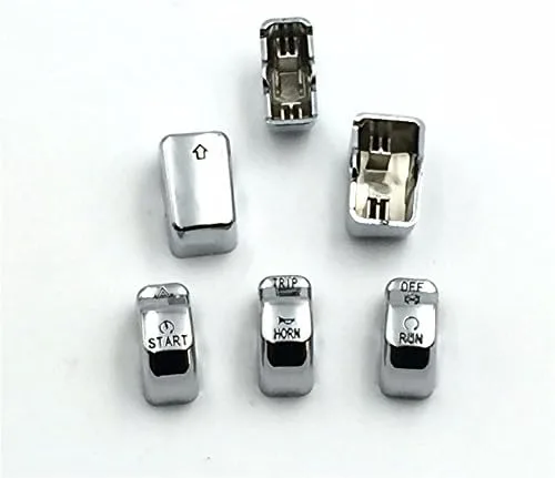 Vista 5 de XKH - Cubiertas cromadas para botones de interruptor de control manual para motocicleta, compatibles con Harley Davidson Softail 2011