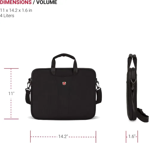 Vista 5 de Wenger Equipaje Slimcase Legacy, Negro -, Legacy 14.1" Ultra Computer Slimcase Negro maletín para computadora