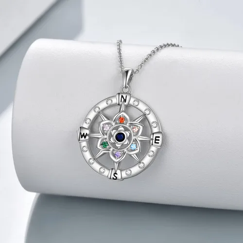 Vista 10 de LUHE Collar de plata de ley con dije de pentagrama de chakras y luna, pentáculo, celta, pagano, wiccano, amuleto mágico para mujeres, adolescentes