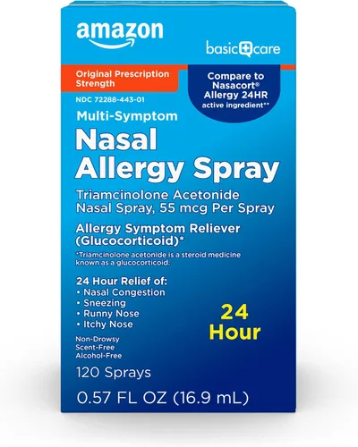 Vista 9 de Amazon Basic Care - Spray nasal de triamcinolona acetónido para alergias de múltiples síntomas, 0.37 fl oz (paquete de 1)