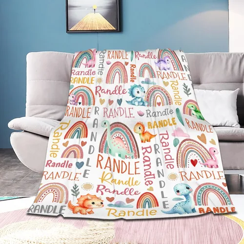 Vista 20 de Manta de bebé de esqueletos de dinosaurios de neón retro de los años 80, regalos para niños y niñas, decoración de dinosaurios, felpa suave