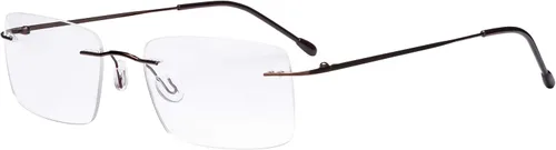 Vista 9 de Eyekepper Paquete de 3 lentes de lectura de metal sin montura para hombres, lectores rectangulares sin marco (negro/azul/plomizo)+0.00