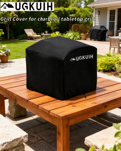 Vista 3 de Funda para Parrilla Compatible con CharBroil Bistro Pro Parrilla Eléctrica de Mesa, Cubierta de Mesa Resistente 600D Impermeable, Compatible