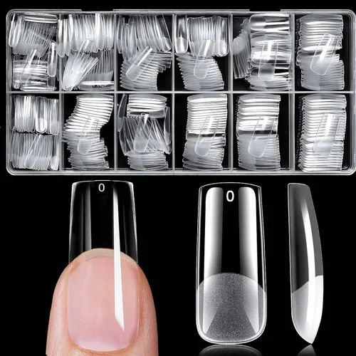 Vista 17 de 420 puntas de uñas cuadradas medianas transparentes uñas de gel