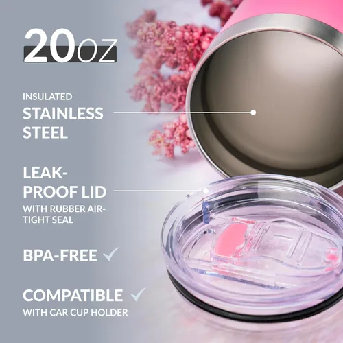 Vista 4 de Vasos de viaje personalizado de 20 y 30 onzas, con aislamiento