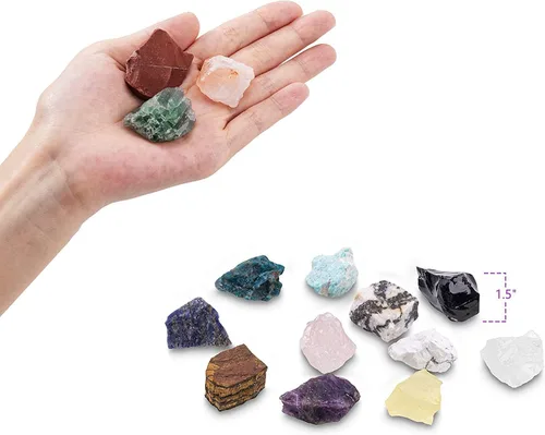 Vista 7 de Juego de 14 piedras de cristal curativo para chakras, con caja de madera de regalo para principiantes, meditación, reiki, yoga, colección
