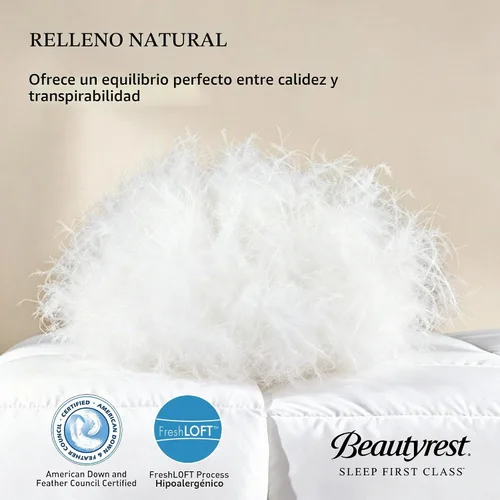 Vista 2 de Beautyrest Edredón de plumas de ganso blanco y fibra de plumón tamaño King