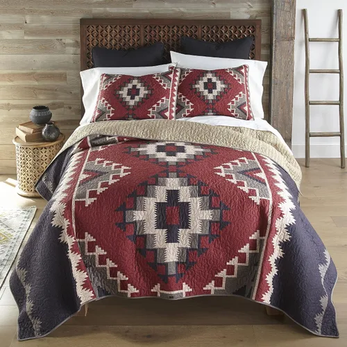 Vista 10 de Donna Sharp 25 Suroeste (Apache, Queen Set) Incluye edredón y dos fundas de almohada, lavable a máquina