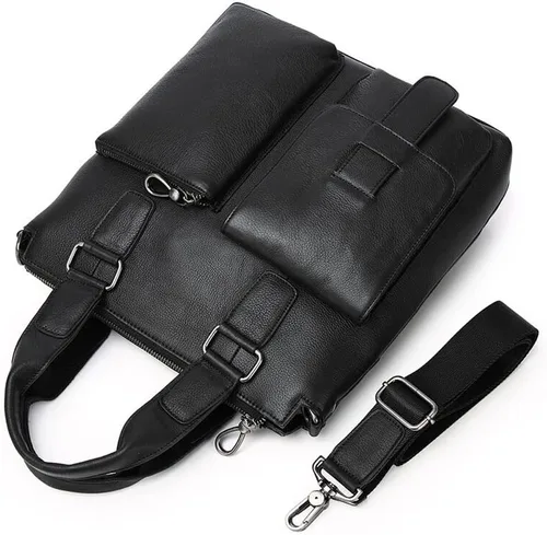 Vista 3 de Ztimi Men's Standing Handbag Men's Briefcase Handbag Men's Shoulder Bag Large Travel Messenger Bag