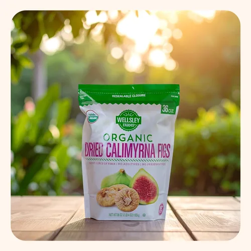 Vista 6 de Wellsley Farms Higos de calimirna secos orgánicos, bocadillos naturalmente dulces con alto contenido de fibra, higos secos sin azúcar añadido, sin